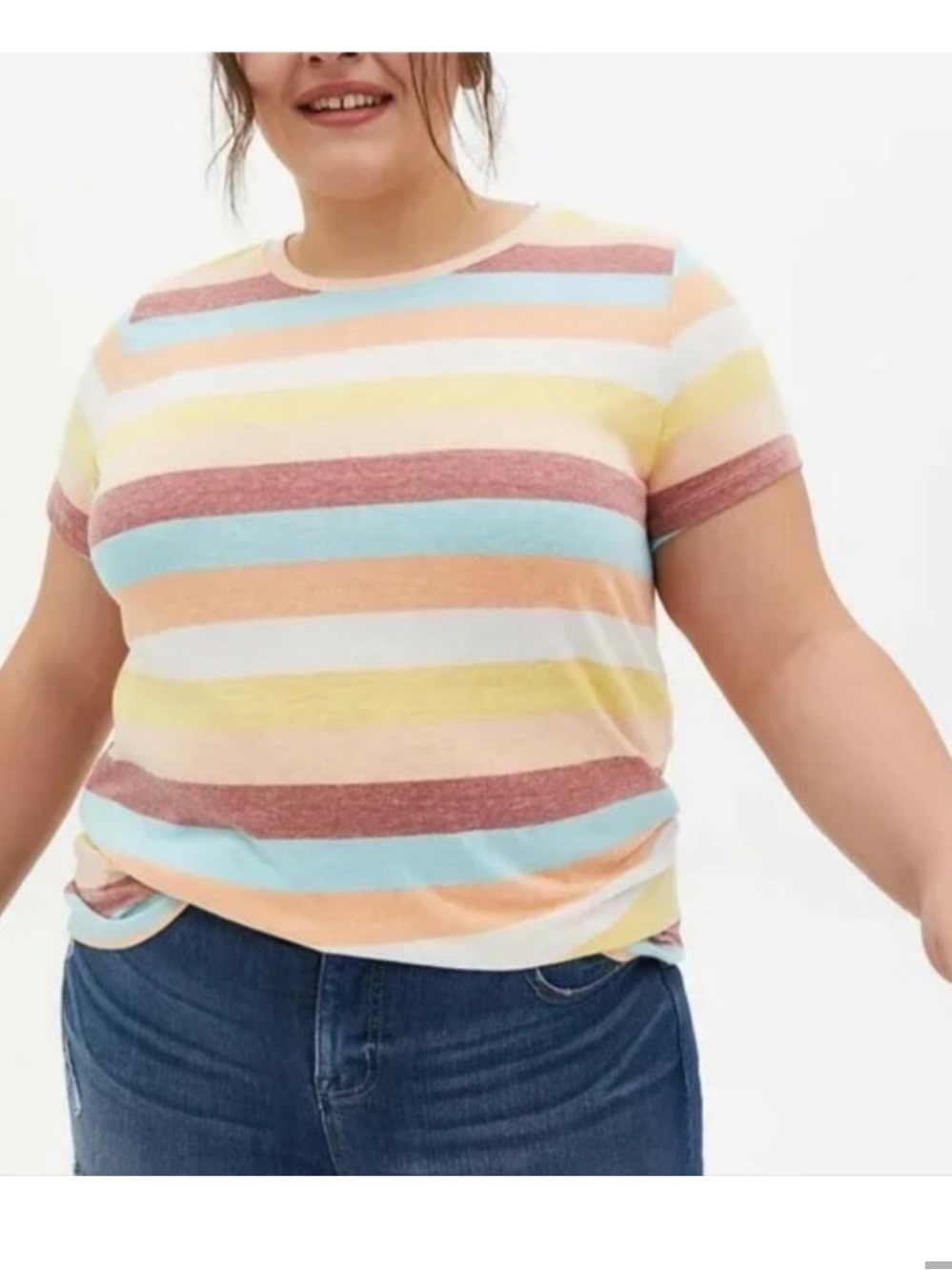 Torrid womens Multicolor Stripe Vintage Triblend Tee Shirt Size 3X or 22/24